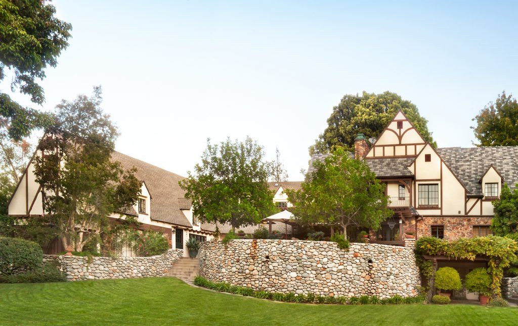 English tudor style garden.