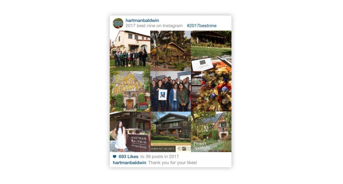HartmanBaldwin Top 9 Interiors from Instagram - Hartman Baldwin Pre-Launch Instagram post showcasing projects and a year-in-review for 2017.
