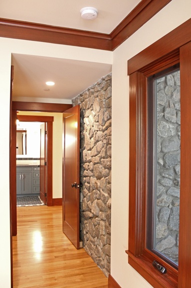 After interior image of Canyon residence's hallway.