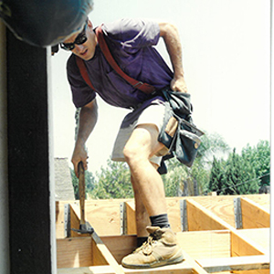 Rob Abersek framing a new home remodel.