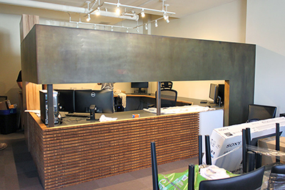 Before image of HartmanBaldwin's Pasadena office's conference room.