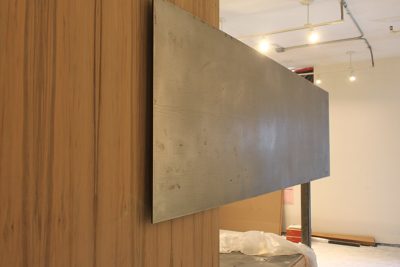 Blank sign at the entryway of HartmanBaldwin's Pasadena office's conference room.