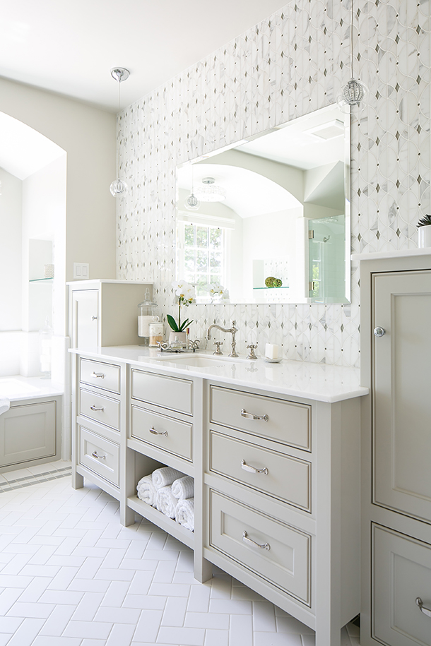 Old English Home Master Bathroom Vanity Remodel Design by HartmanBaldwin