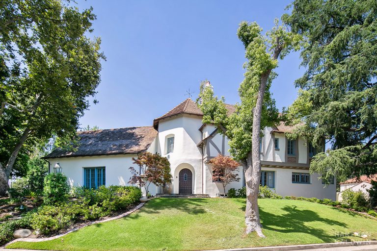 French Normandy Style Renovation by HartmanBaldwin Front Exterior of French Normandy Estate Renovation