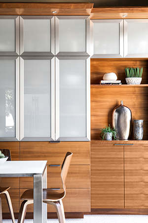 Mid-century modern kitchen cabinetry remodel.