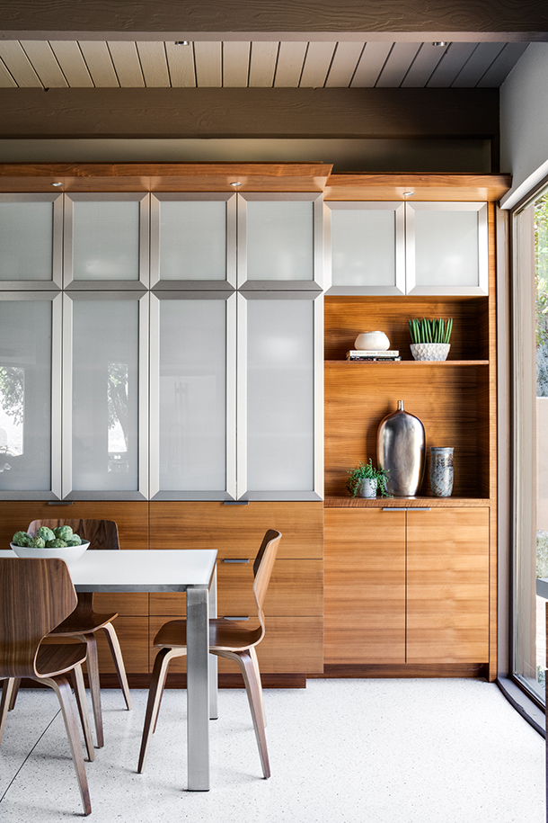 HartmanBaldwin Robin Residence Mid Century Modern Remodel Dining Cabinetry
