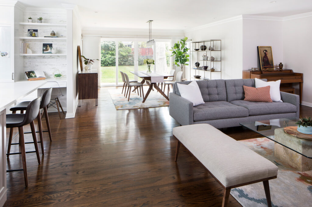 HartmanBaldwin Cordova Residence Contemporary Remodel Living and Dining Rooms - Hartman Baldwin Pre-Launch Bright and contemporary open concept living room, dining room and kitchen remodel